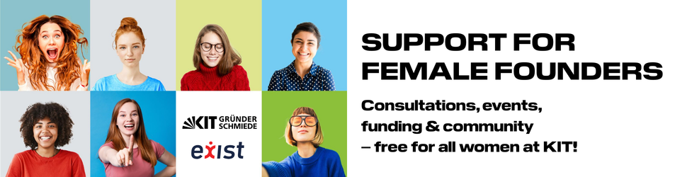 Banner von Exist Female Founder der KIT-Gründerschmiede